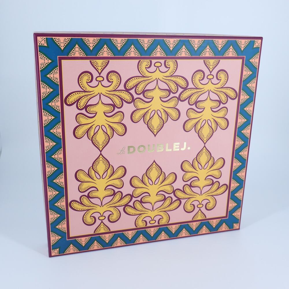 La DoubleJ Printed Designer Gift Box Purple and Pink 12" X 12" X 1.5"